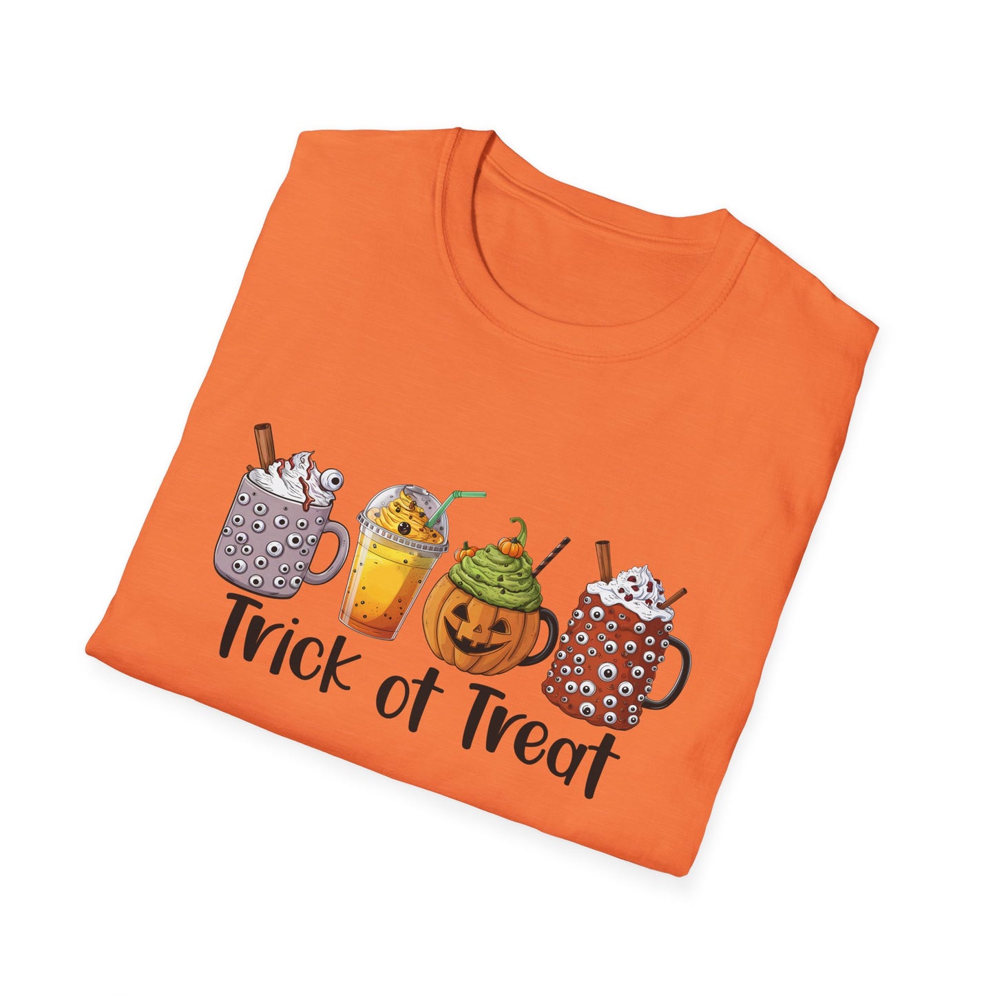 Halloween Trick or Treat Cute Mugs Unisex Softstyle T-Shirt