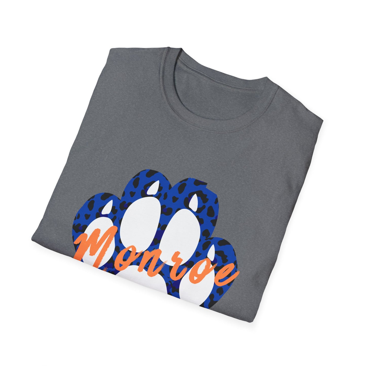 Monroe Leopard Print Paw Unisex Softstyle T-Shirt