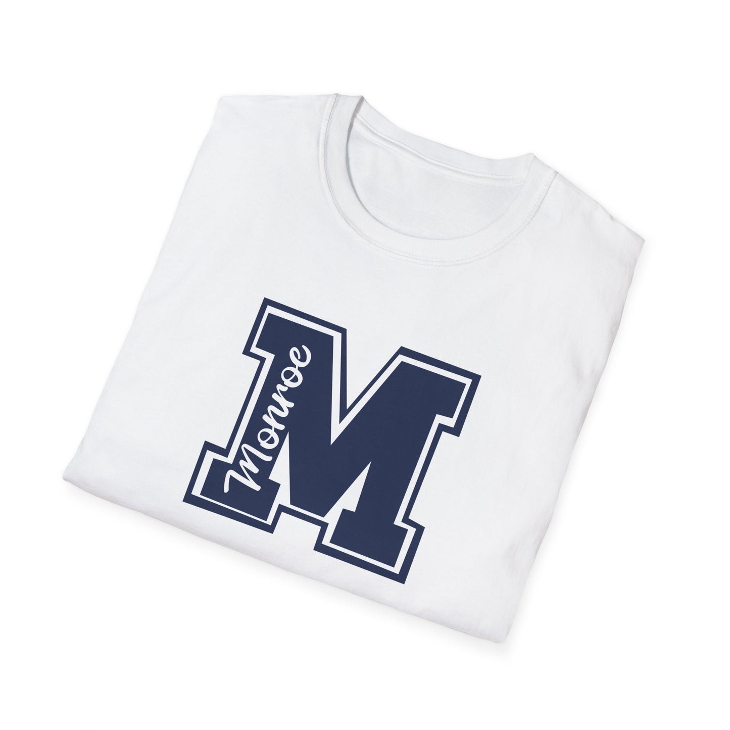 Monroe Spirit M Dark Navy Unisex Softstyle T-Shirt - Casual College Vibe