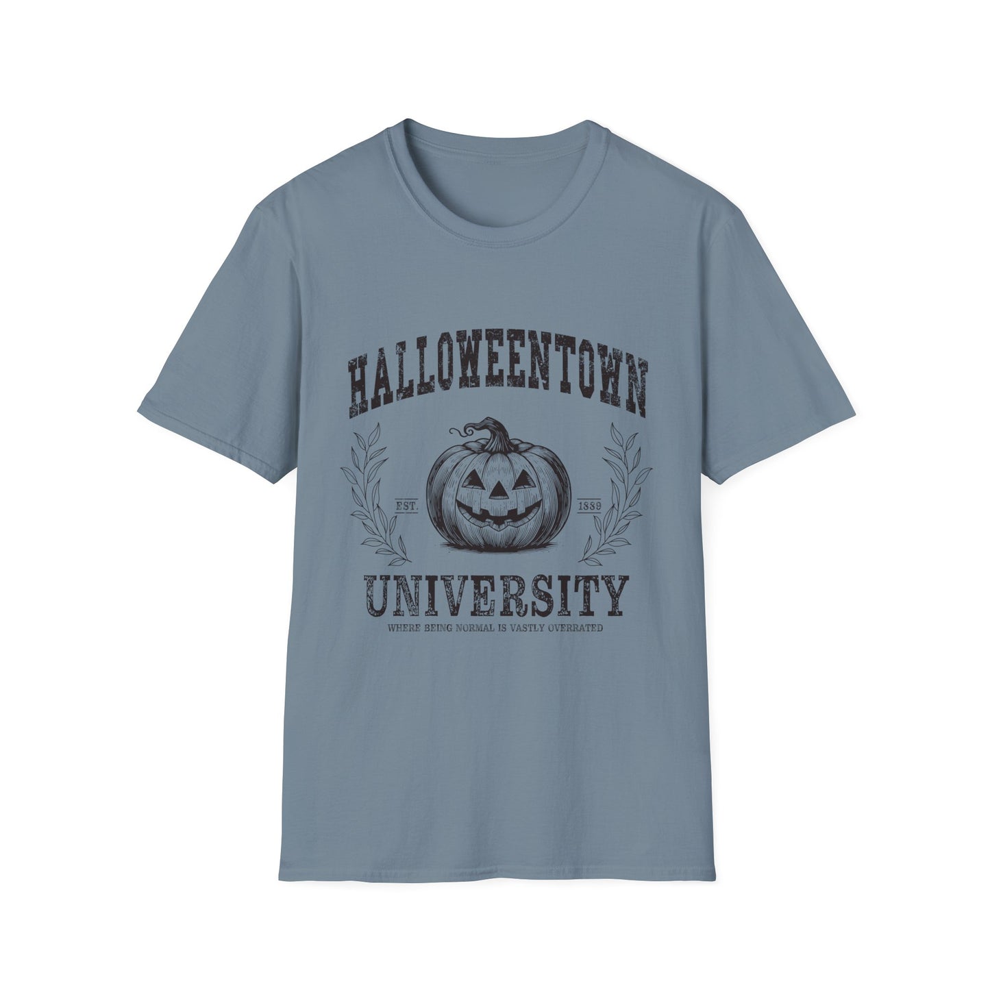 Halloween University Pumpkin Graphic T-Shirt for Fall Celebrations