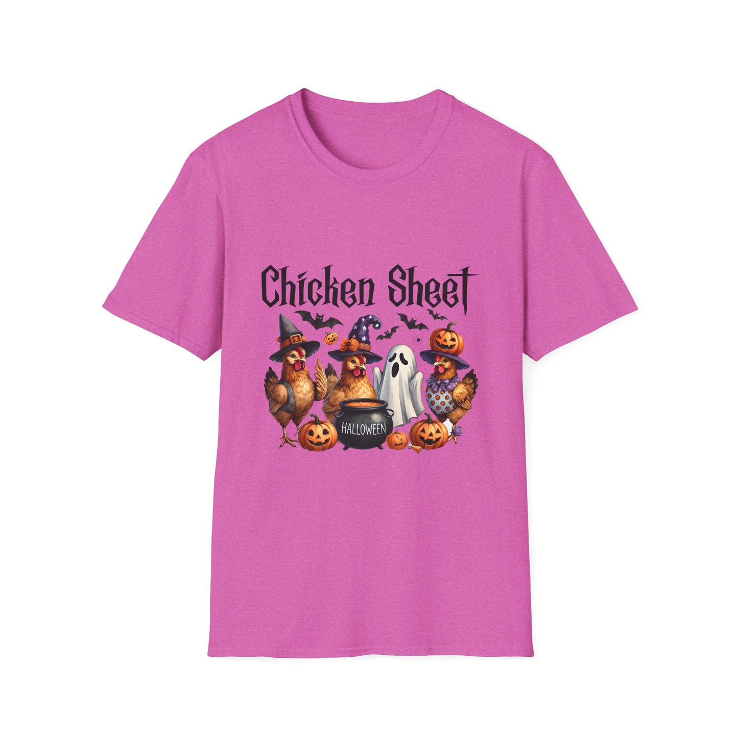 Funny Chicken Sheet Halloween Unisex Softstyle T-Shirt