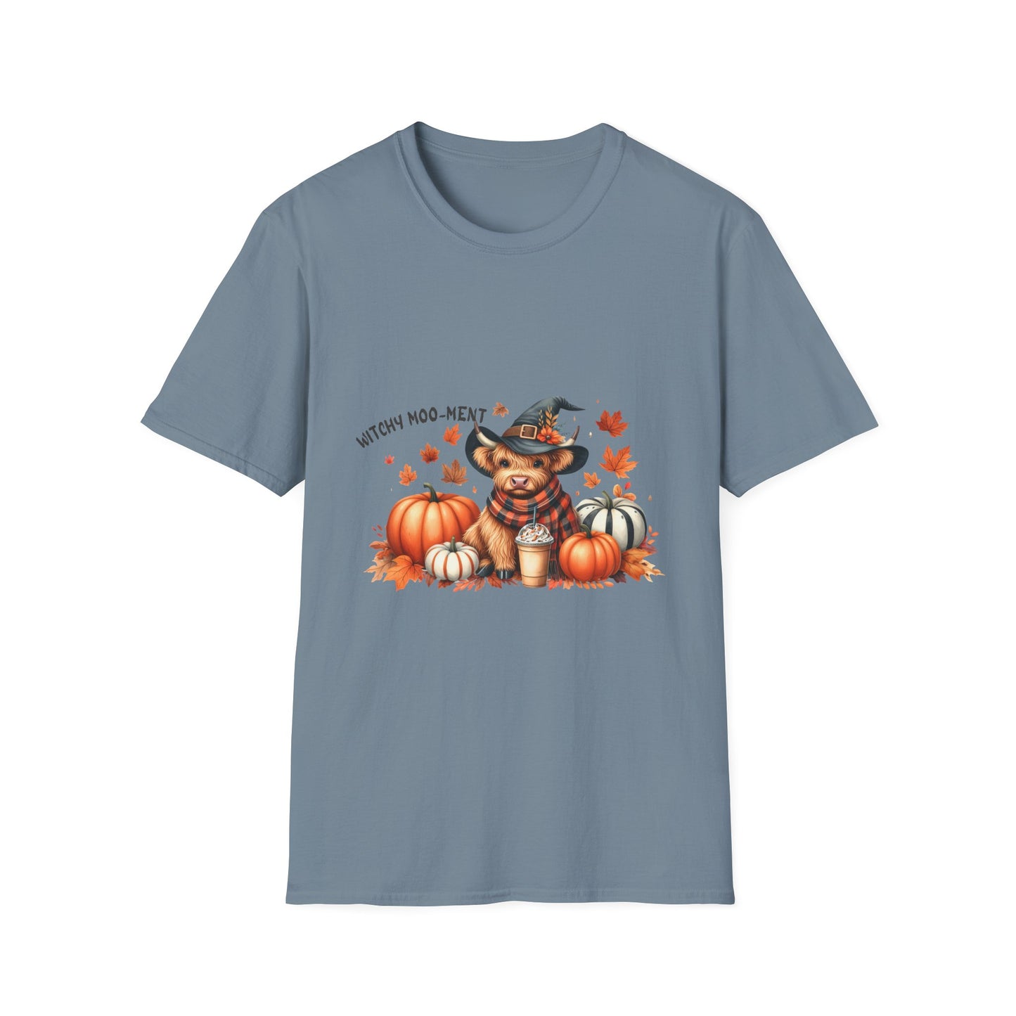 Halloween Cow Witch Moo-Ment Pumpkin Unisex Softstyle T-Shirt