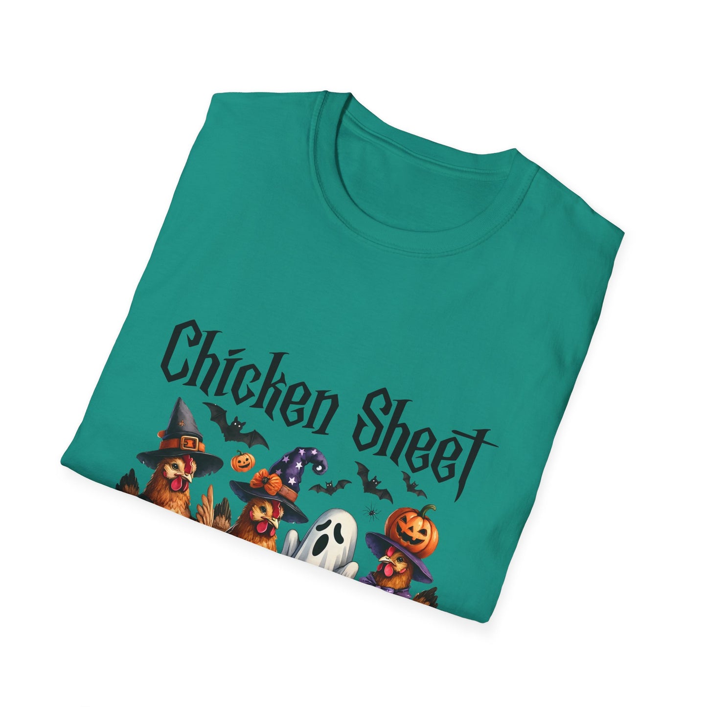 Funny Chicken Sheet Halloween Unisex Softstyle T-Shirt