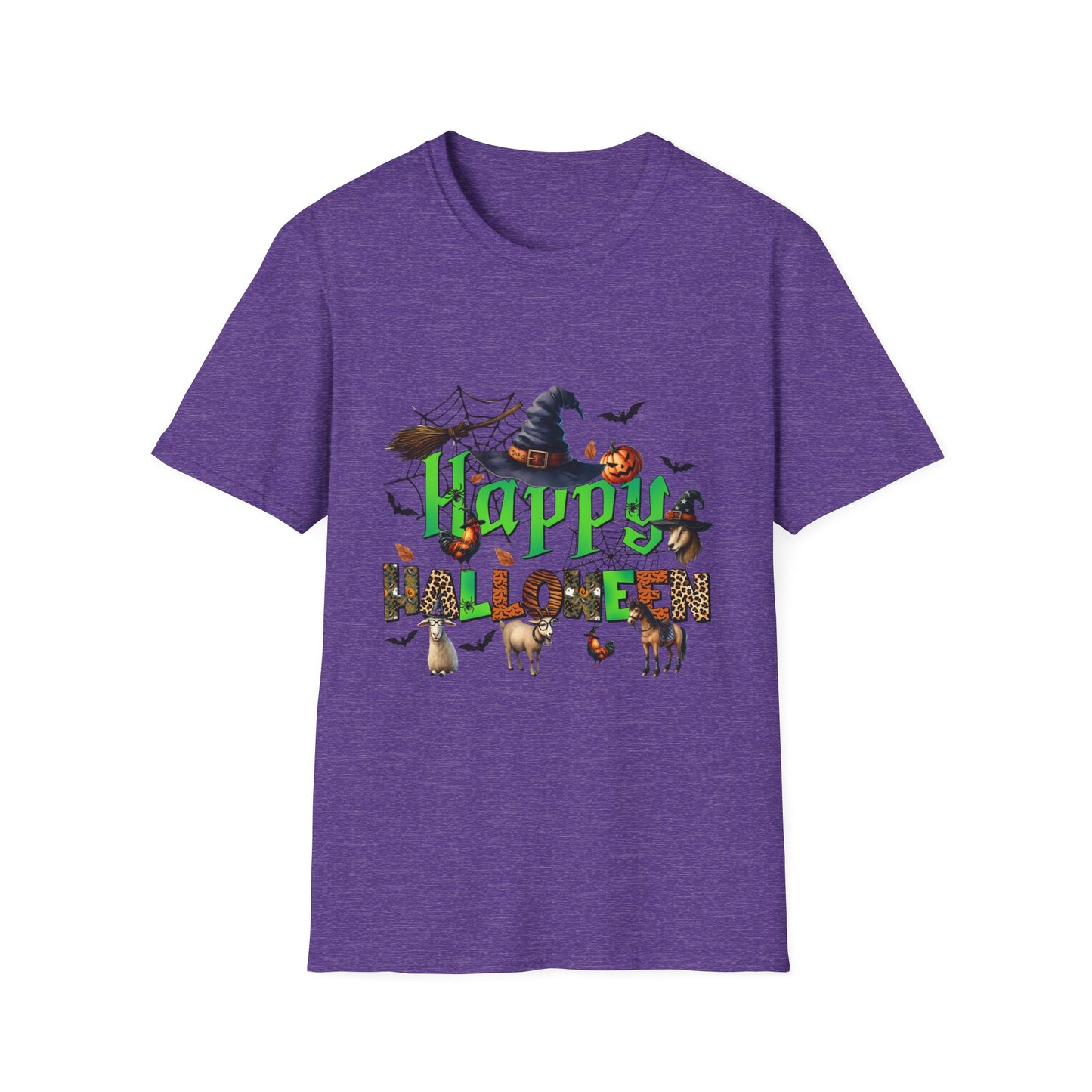 Happy Halloween  Fall FarmUnisex Softstyle T-Shirt - "Happy Halloween" Design