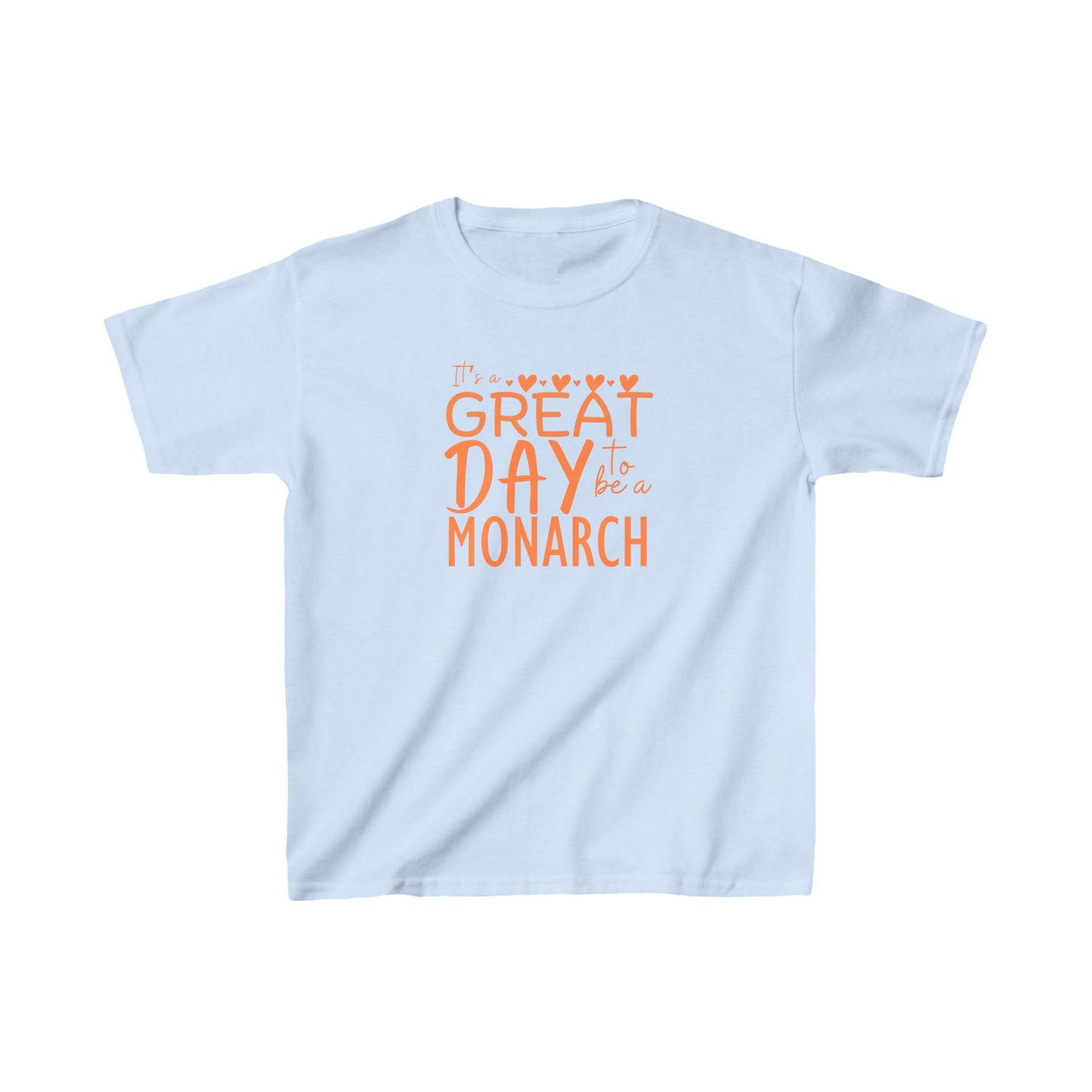Kids It's a Great Day to be a Monarch Orange Heavy Cotton Tee
