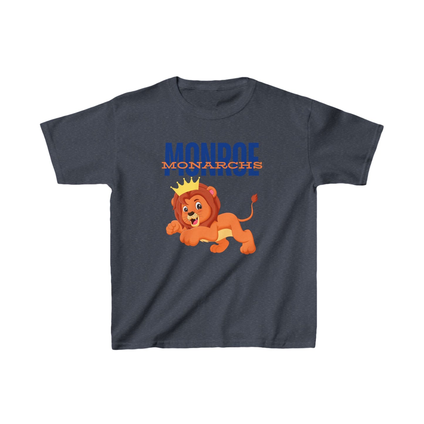Kids Jumping Lion King Cub Monroe Monarchs Tee - Fun Cotton Shirt for Young Royals