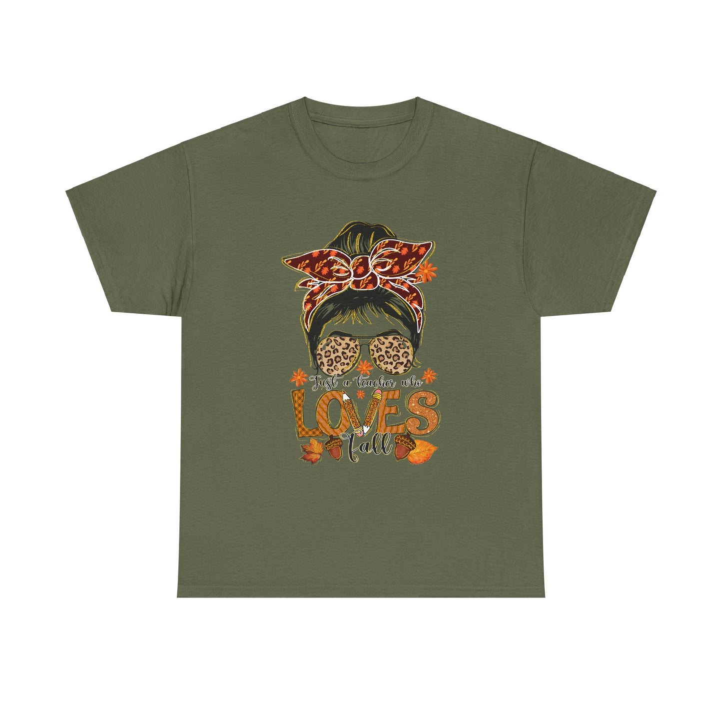 Fall Vibes Teacher Unisex Heavy Cotton Tee - "She Loves Fall" Design