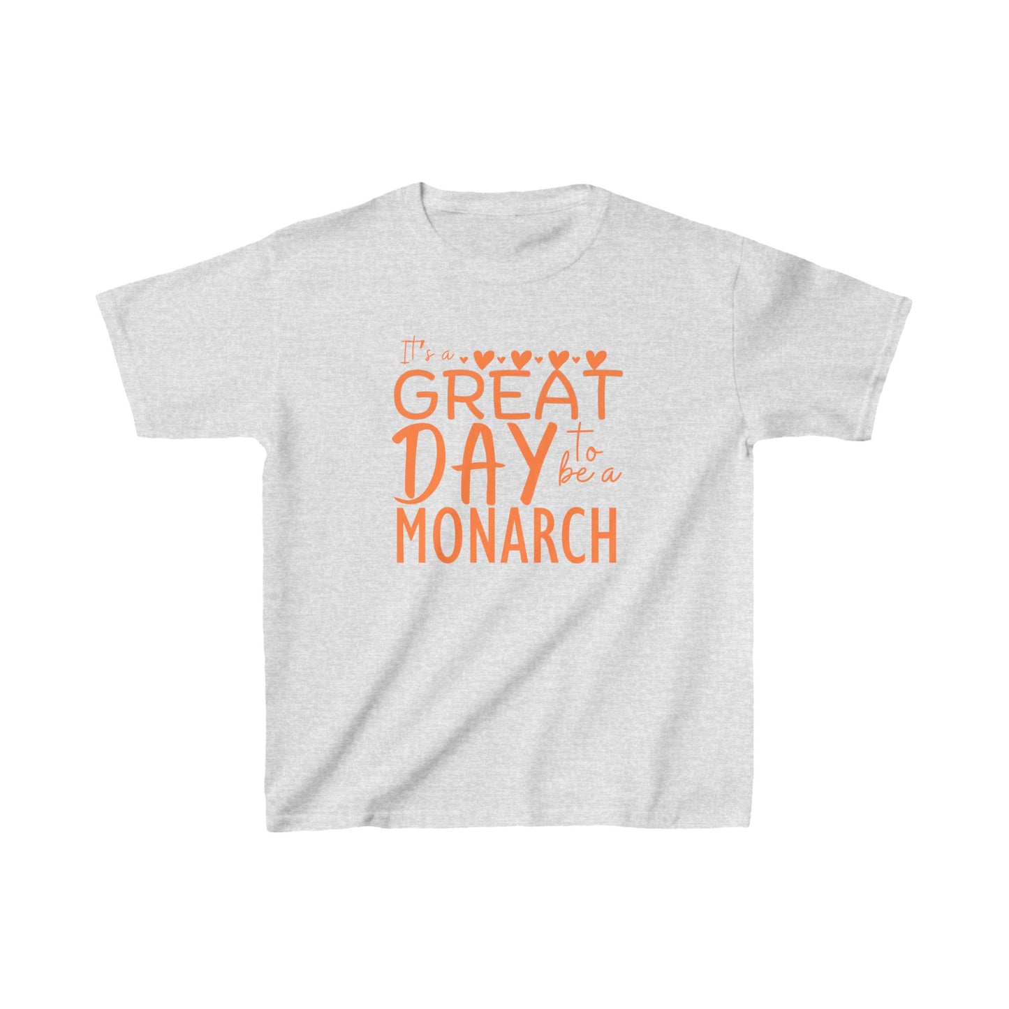 Kids It's a Great Day to be a Monarch Orange Heavy Cotton Tee
