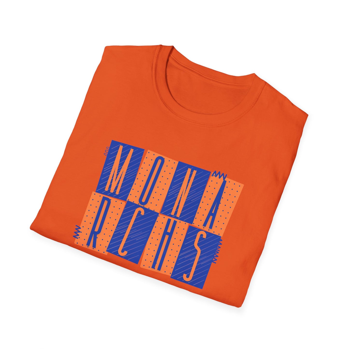 Monarchs Squares Dots Unisex Softstyle T-Shirt - Trendy Graphic Tee for Everyday Wear