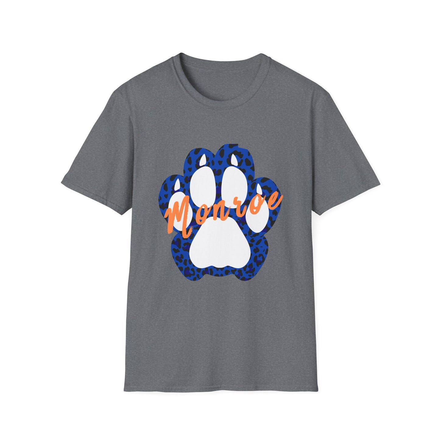 Monroe Leopard Print Paw Unisex Softstyle T-Shirt