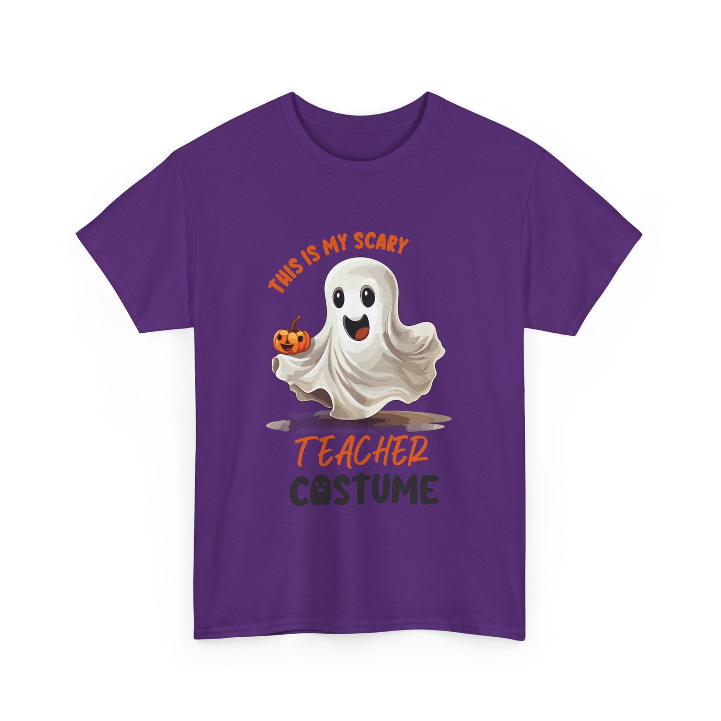 Funny Ghost Teacher Costume Tee | Unisex Heavy Cotton Shirt for School Teacher