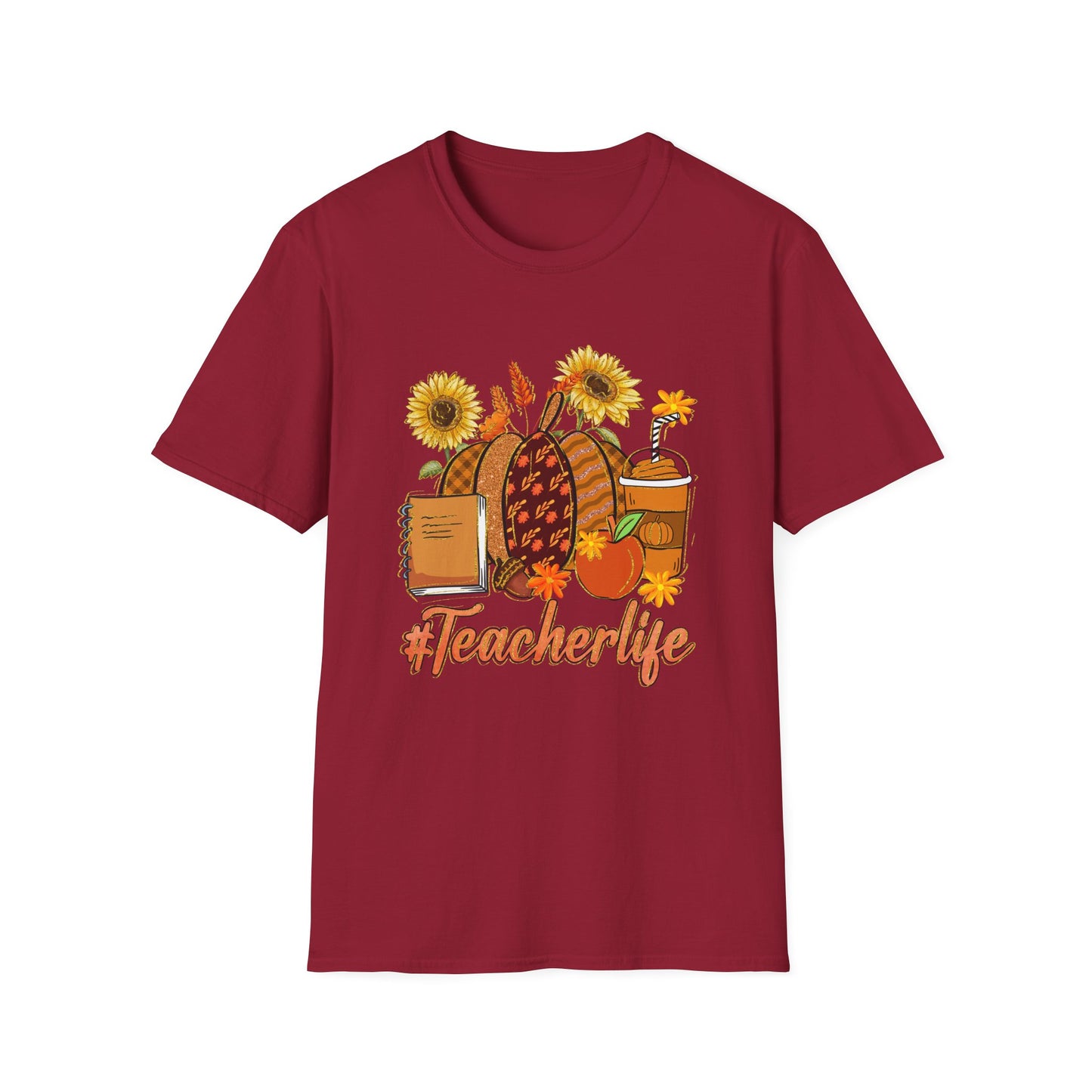 #Teacherlife Fall Unisex Softstyle T-Shirt - Perfect Gift for Teachers, Back to School, and Appreciation Events