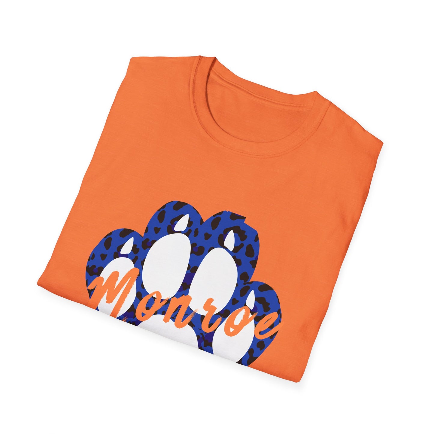Monroe Leopard Print Paw Unisex Softstyle T-Shirt