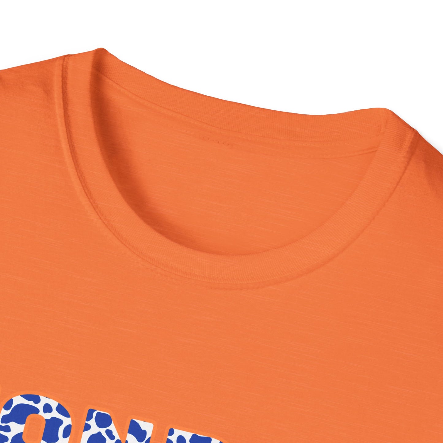 Monroe Graphic Blue Cow Print Unisex Softstyle T-Shirt - Casual Everyday Wear