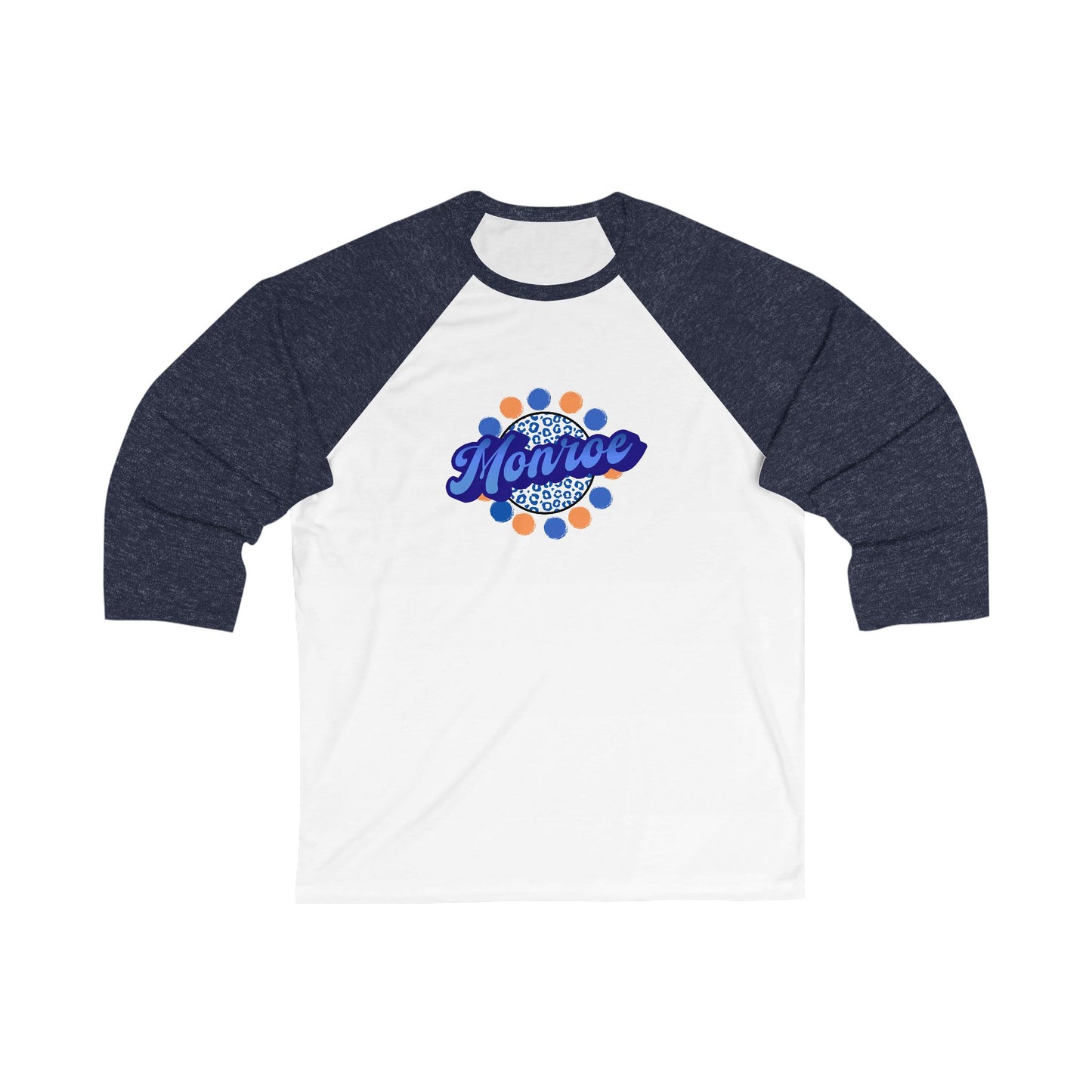 Monroe Paint Unisex 3/4 Sleeve Baseball Tee - Casual Sporty Style