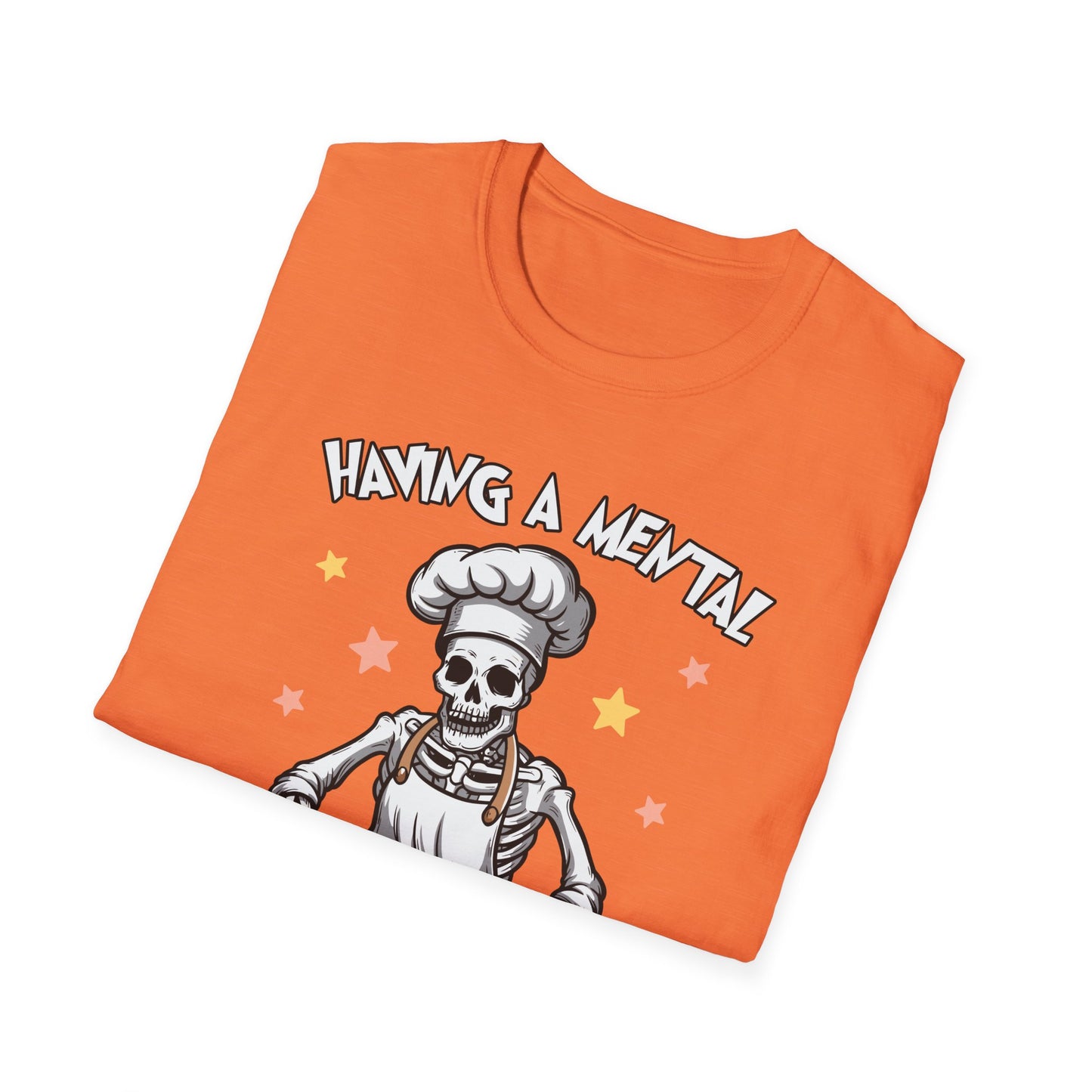Funny Skeleton Chef T-Shirt - "Having a Mental Bake Down" - Halloween & Baking Lovers