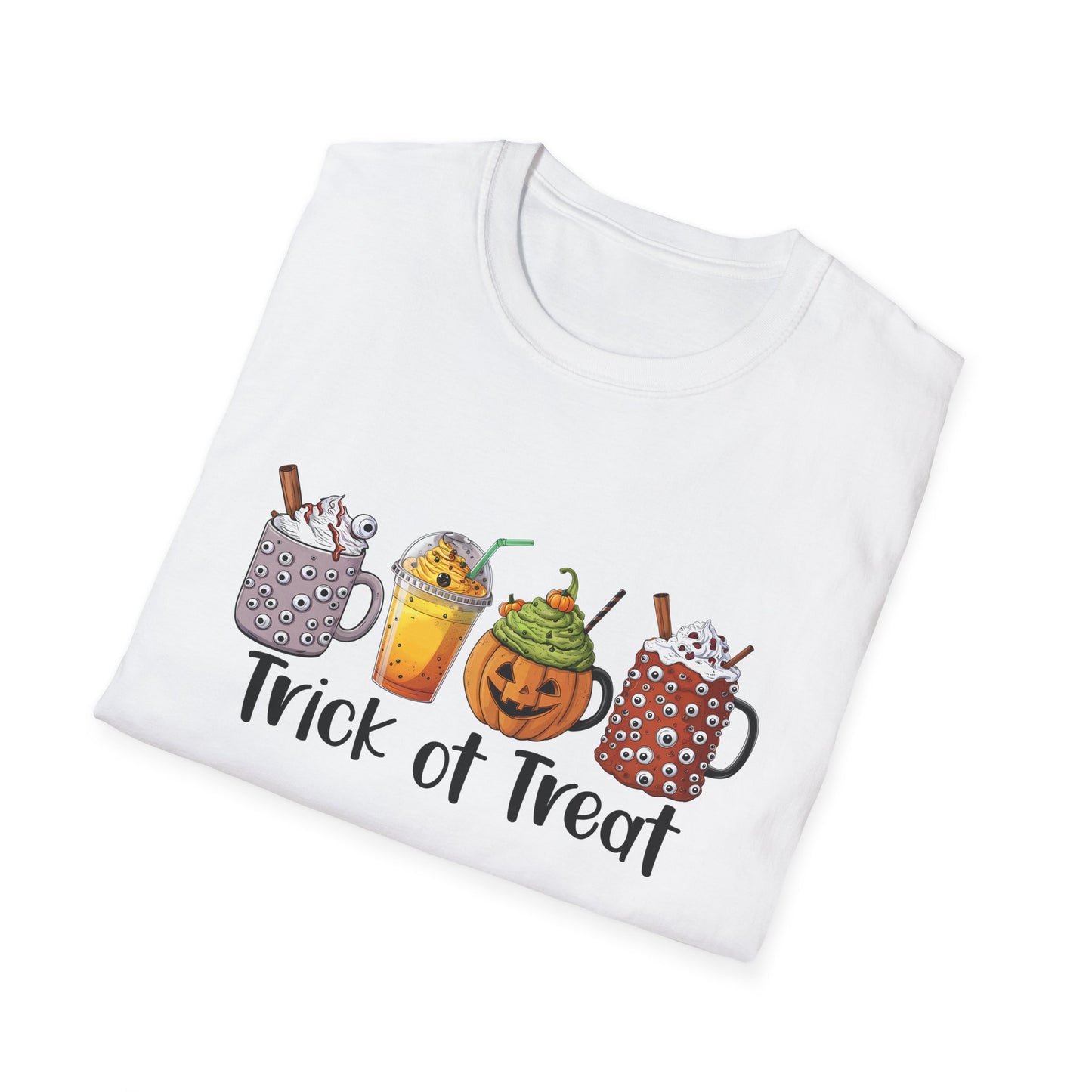 Halloween Trick or Treat Cute Mugs Unisex Softstyle T-Shirt