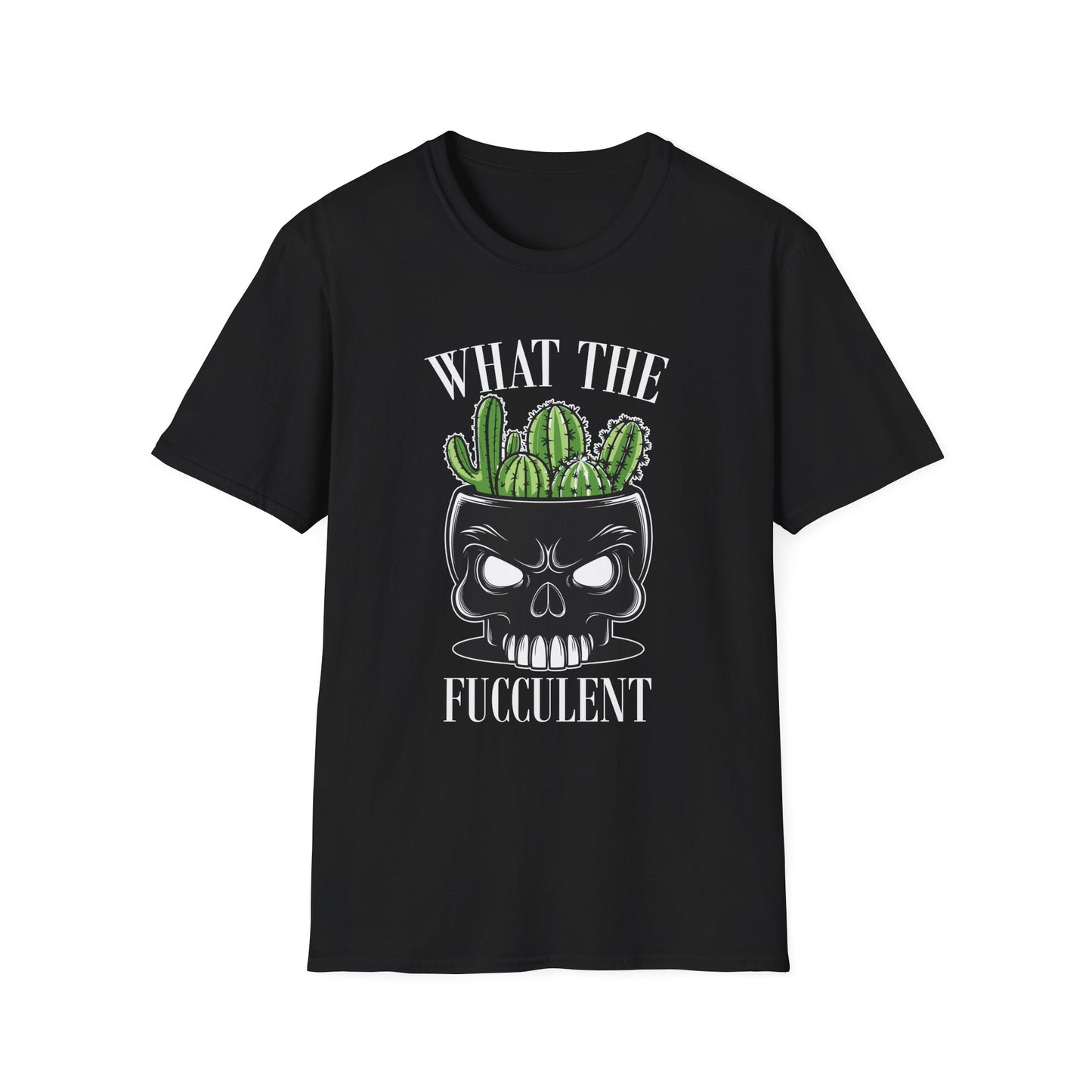 Funny Cactus Skull  Halloween T-Shirt - 'What the Fucculent' Graphic - Perfect Gift for Plant Lovers