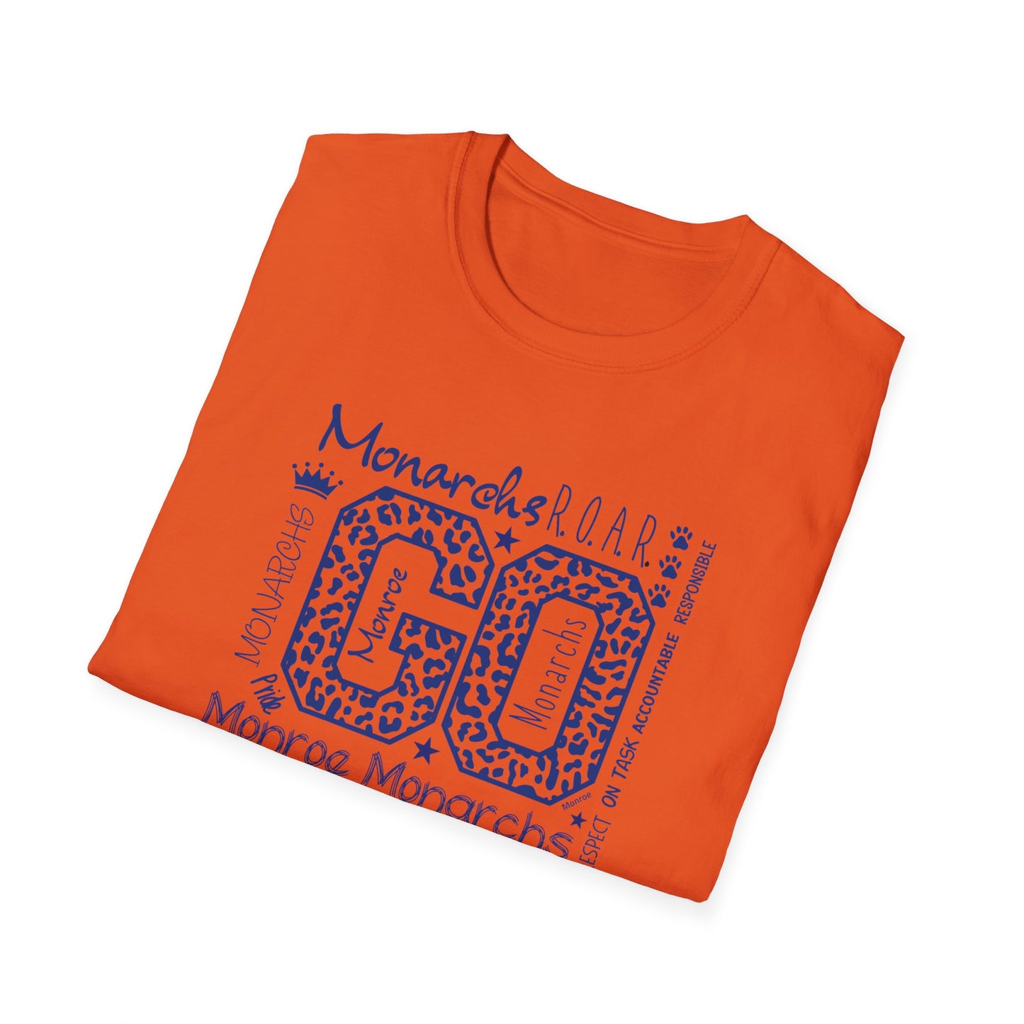 GO Monarchs Blue Leopard Print Unisex T-Shirt - School Spirit & Team Pride