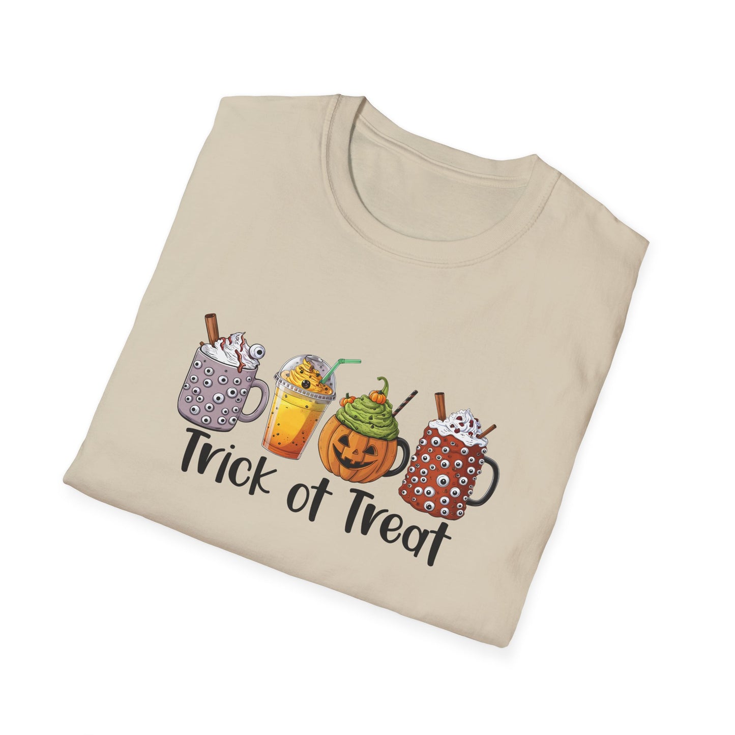 Halloween Trick or Treat Cute Mugs Unisex Softstyle T-Shirt