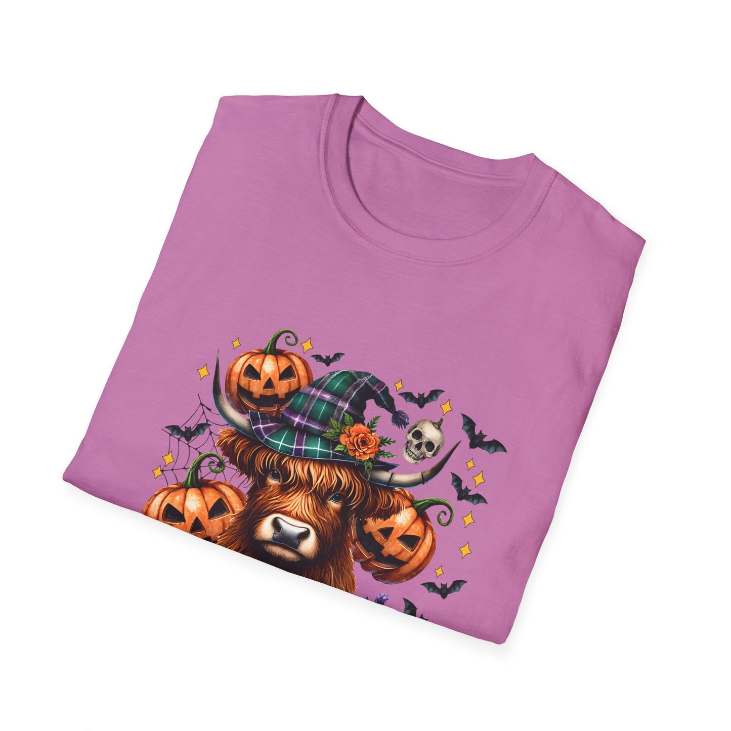 Halloween Cow Halloween Y'all Unisex Softstyle T-Shirt - Cute & Cozy for Fall Celebrations
