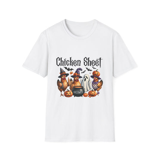 Funny Chicken Sheet Halloween Unisex Softstyle T-Shirt