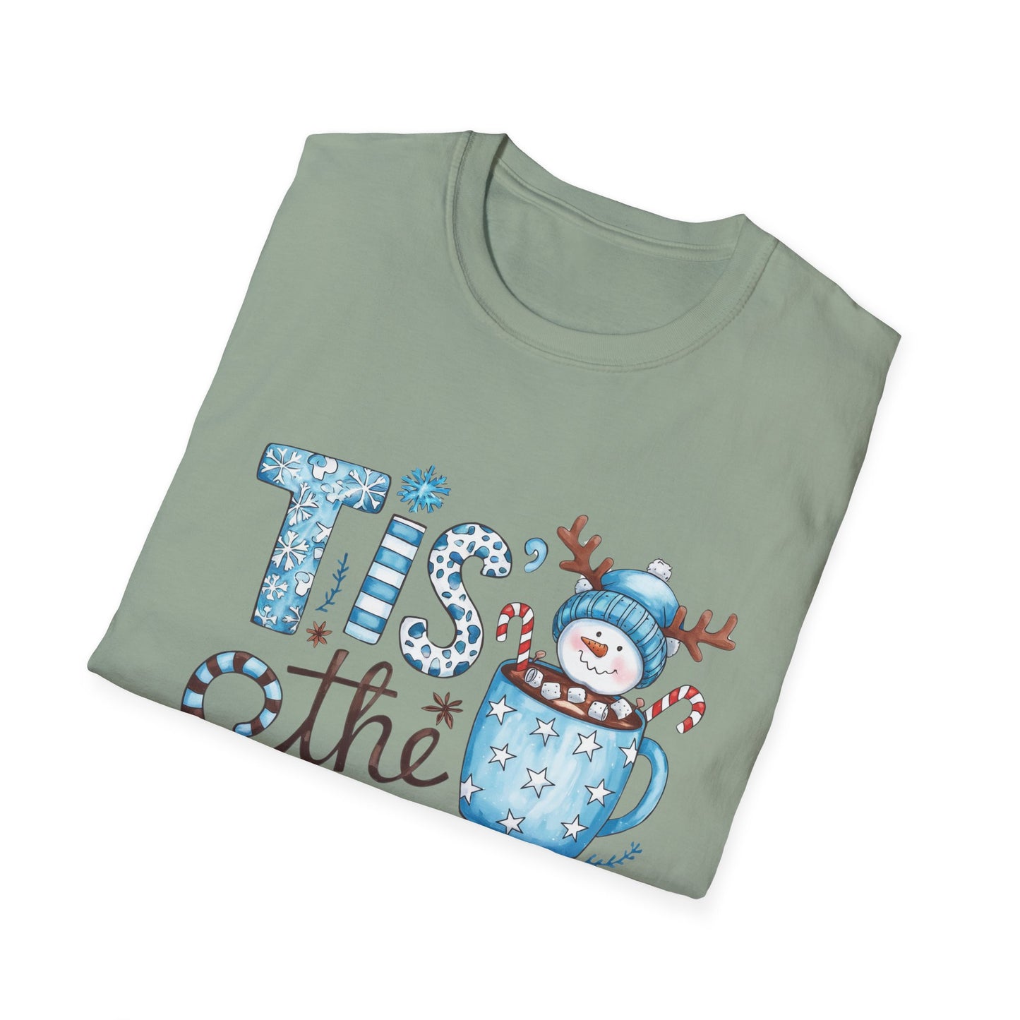 'Tis the Season Unisex Softstyle T-Shirt - Festive Holiday Tee with Snowman Design