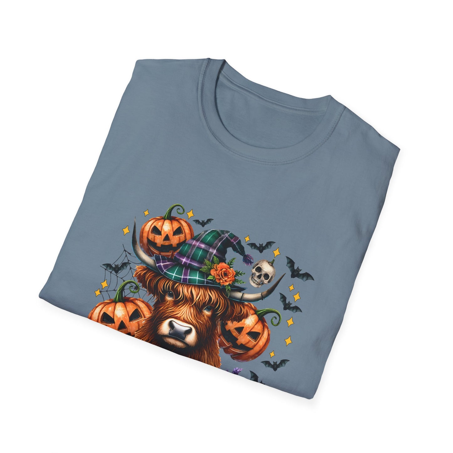 Halloween Cow Halloween Y'all Unisex Softstyle T-Shirt - Cute & Cozy for Fall Celebrations