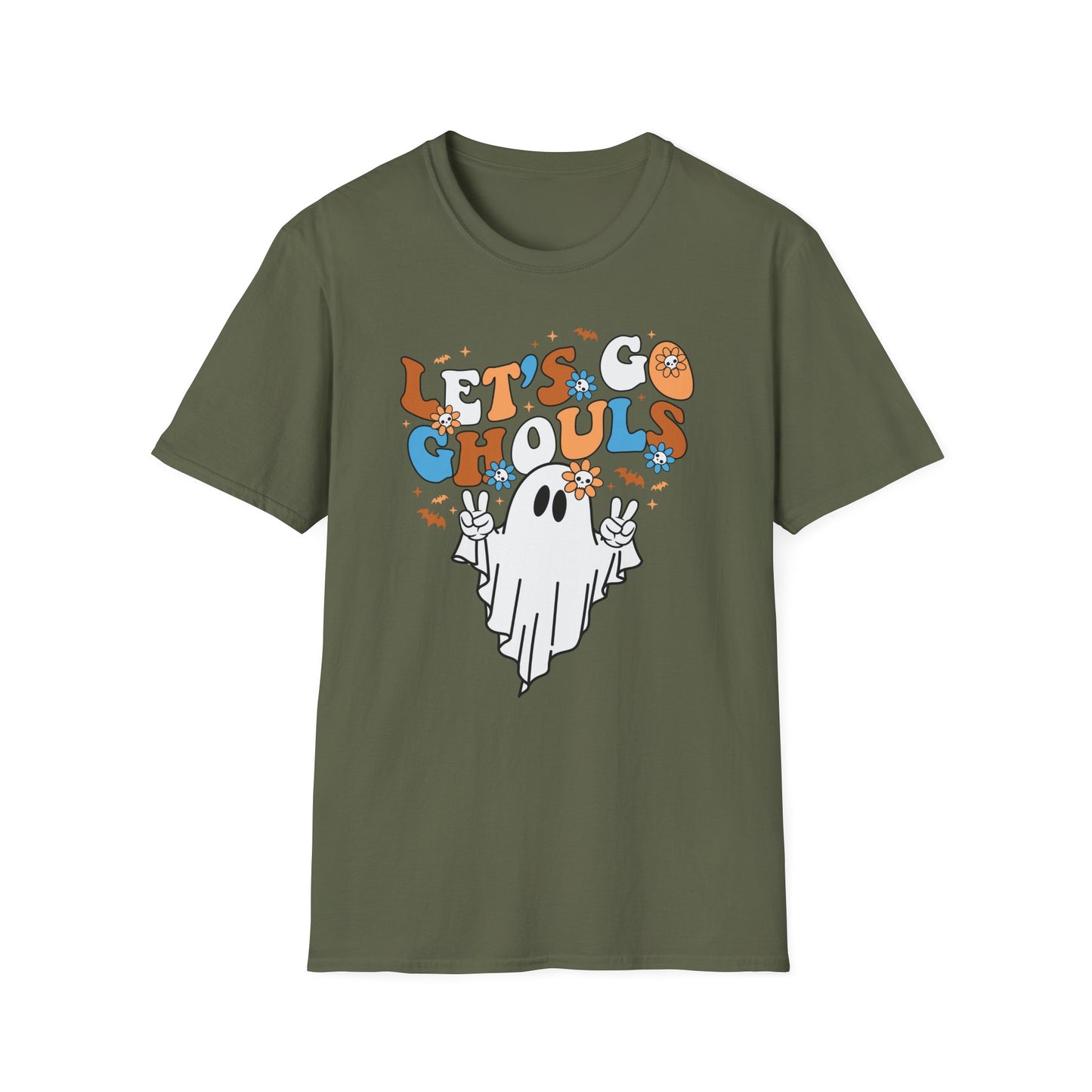 Let's Go Ghouls Unisex Softstyle T-Shirt – Fun Halloween Tee for Ghost Lovers