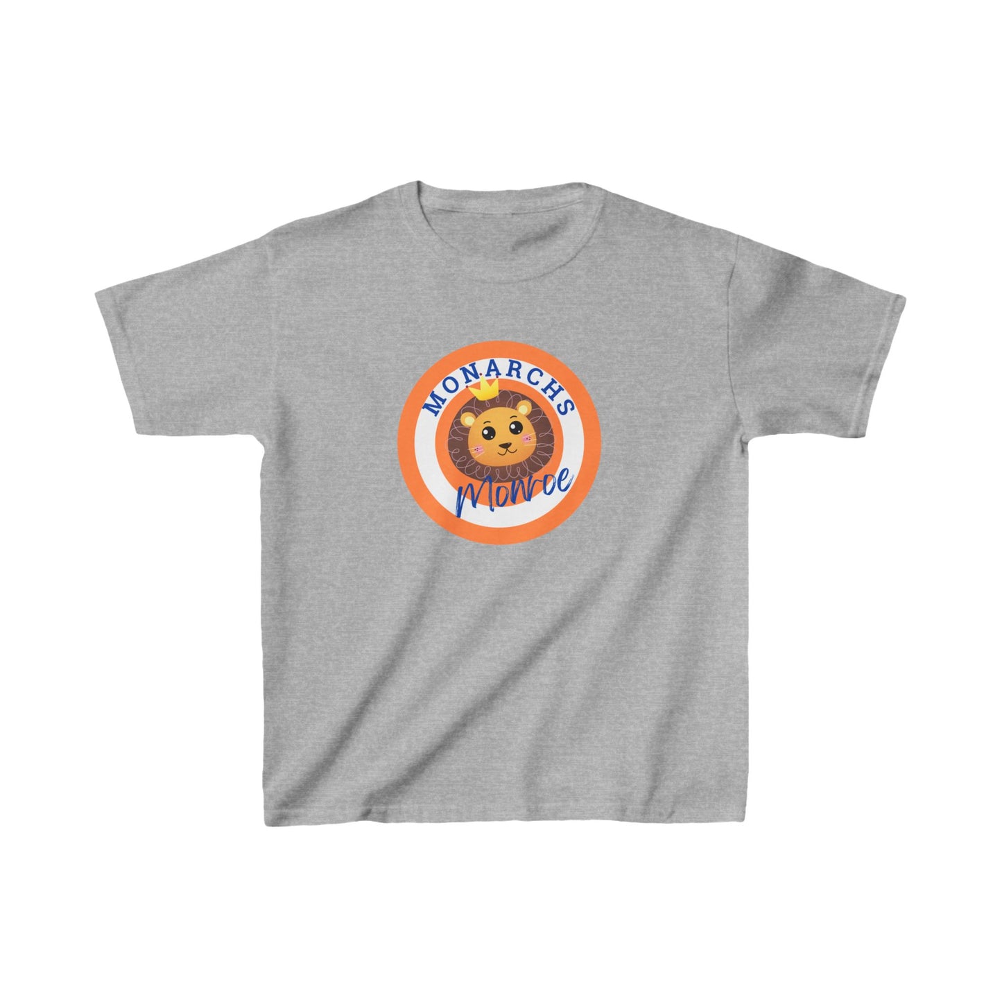 Monarchs Monroe Kids Heavy Cotton Tee - Cute Lion Graphic Tee for Kids