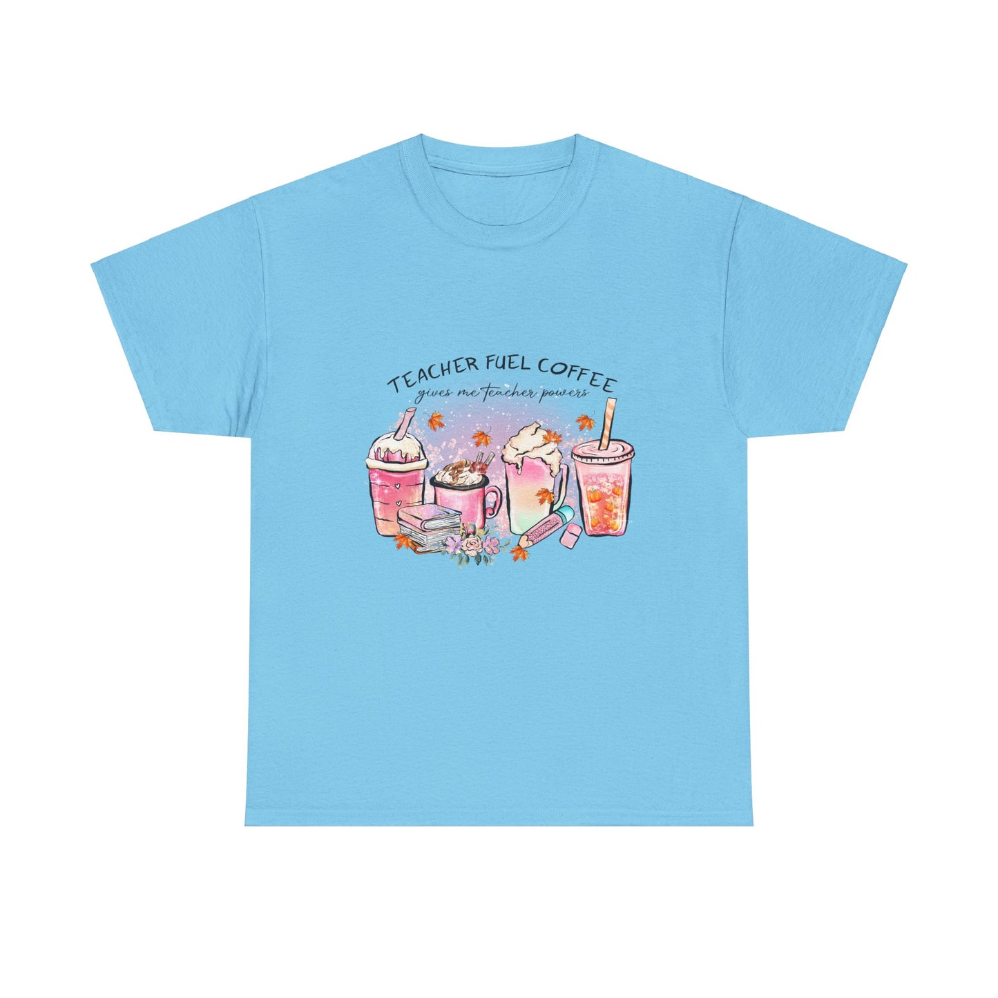 Teacher Fuel Coffee Fall Unisex Heavy Cotton Tee - Perfect Gift for Educators