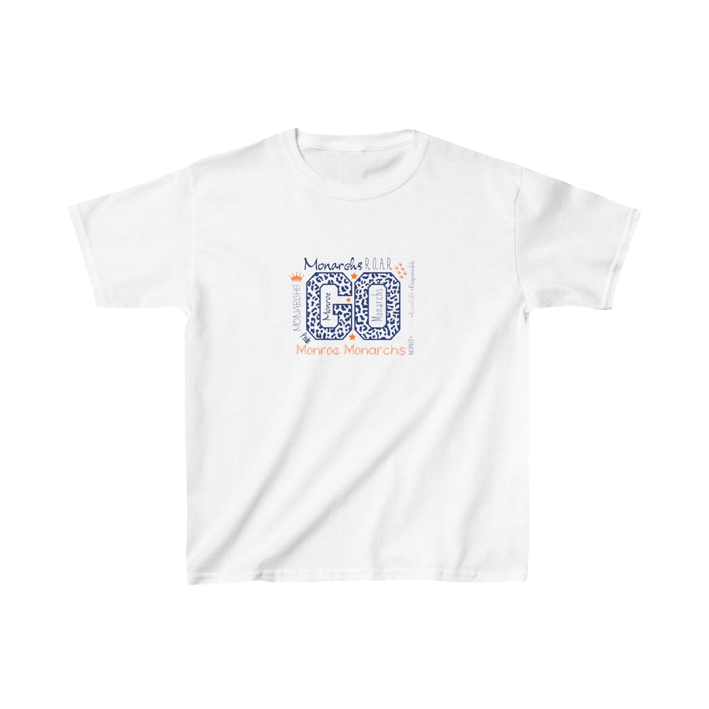 Kids Monroe Tee Shirt Cotton Tee - 'Go Monarchs!' Unisex T-Shirt for Young Dreamers