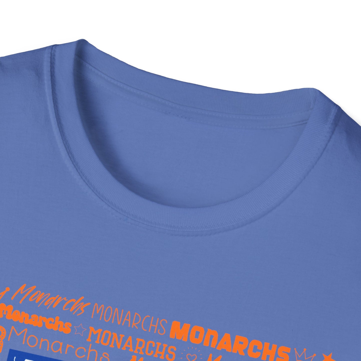 Blue Leopard M Monarchs Roar Unisex Softstyle T-Shirt - Fun Leopard Print Design