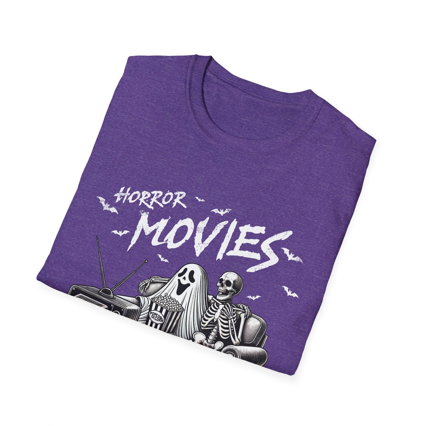Horror Movies and Chill Unisex Softstyle T-Shirt -Movie Lover or Great Halloween Shirt