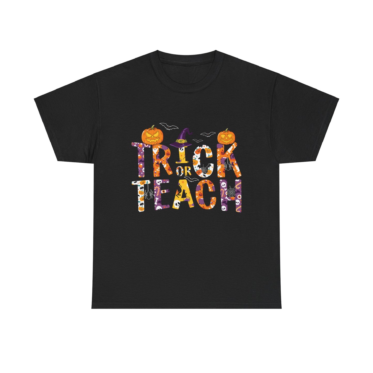 Trick or Teach Halloween School Teacher Unisex Heavy Cotton Tee