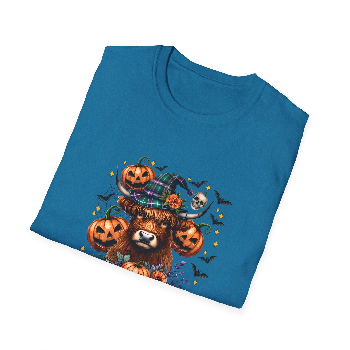 Halloween Cow Halloween Y'all Unisex Softstyle T-Shirt - Cute & Cozy for Fall Celebrations
