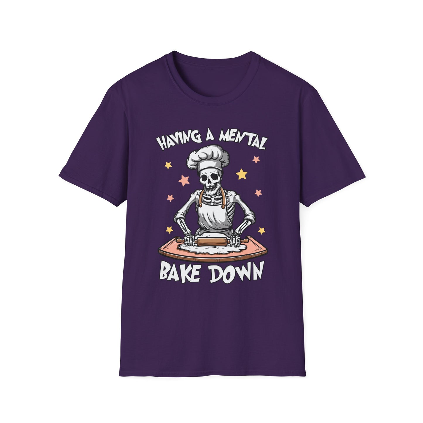 Funny Skeleton Chef T-Shirt - "Having a Mental Bake Down" - Halloween & Baking Lovers