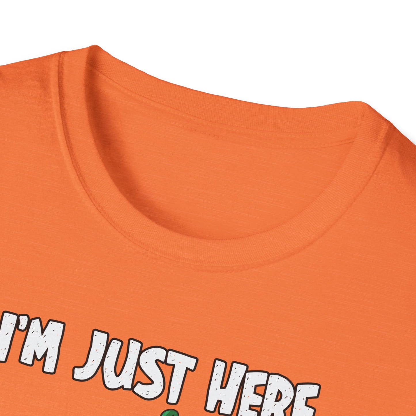 Funny Halloween Ghost T-Shirt - "I'm Just Here for the Boos!" - Unisex Softstyle