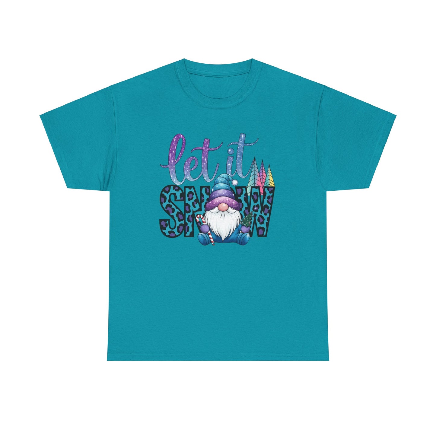 Let It Snow Unisex Heavy Cotton Tee - Fun Winter Holiday Gnome Design