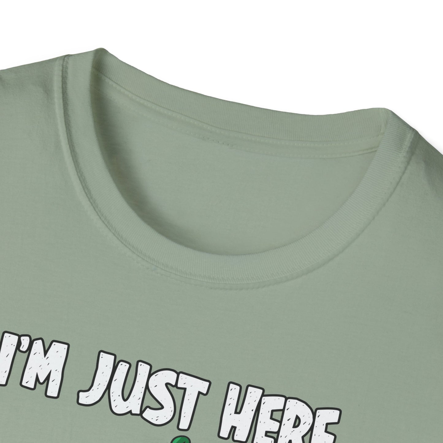 Funny Halloween Ghost T-Shirt - "I'm Just Here for the Boos!" - Unisex Softstyle