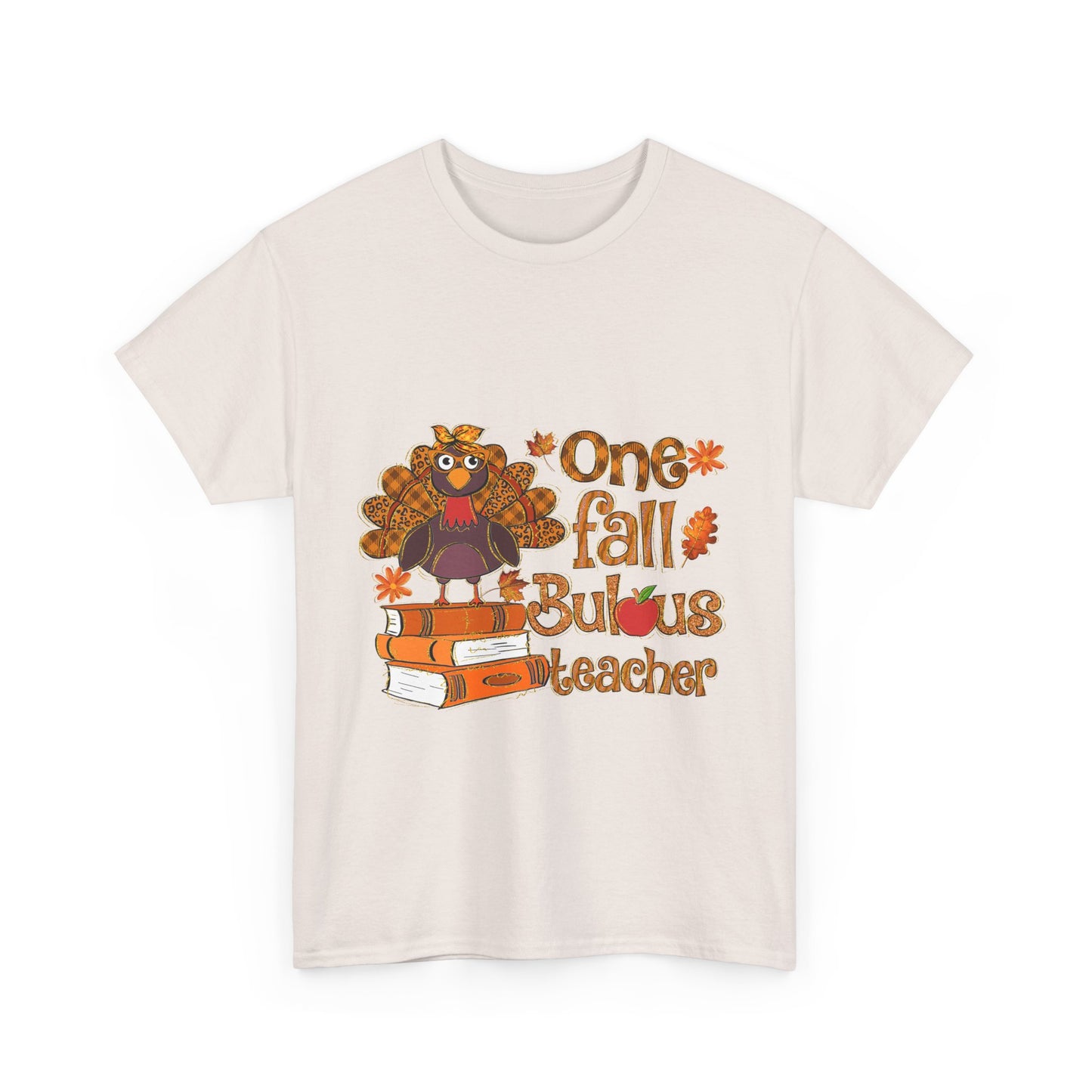 Fall Teacher Unisex Heavy Cotton Tee - 'One Fall -Bulous Teacher' Design