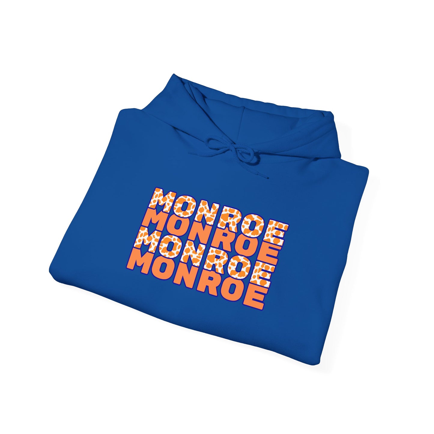 Monroe Spirit 2 dided Cow Print Unisex Heavy Blend™ Hooded Sweatshirt - Cozy and Stylish for Game Days