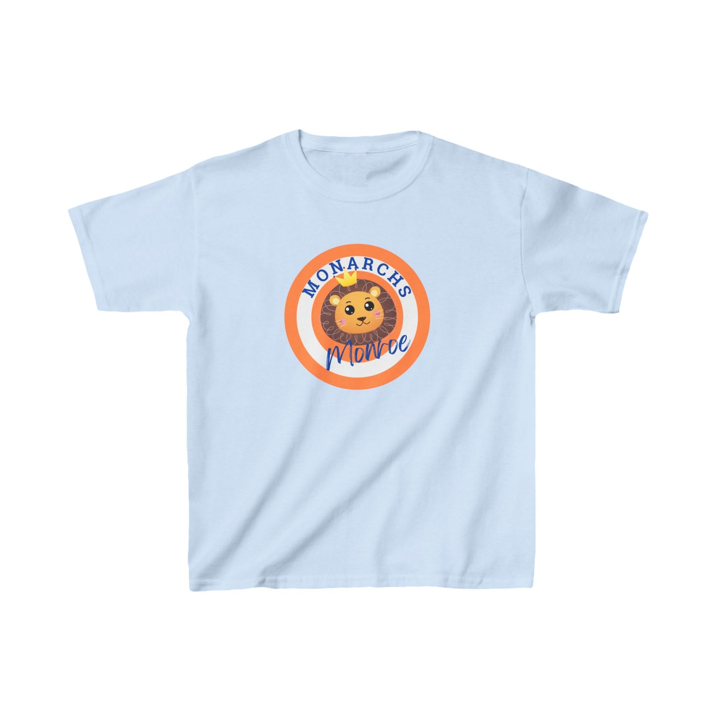 Monarchs Monroe Kids Heavy Cotton Tee - Cute Lion Graphic Tee for Kids