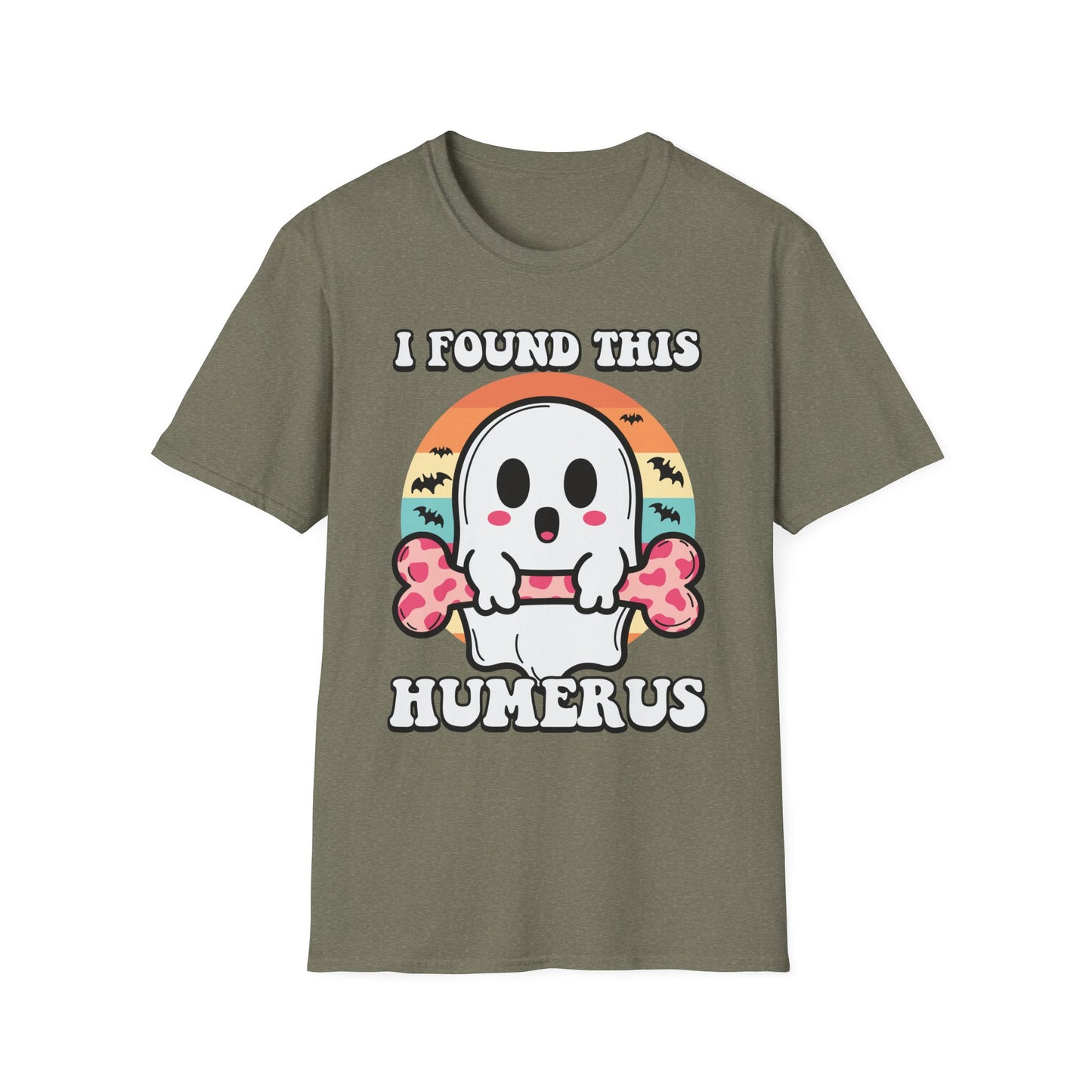 I Found This Humerus Unisex Softstyle T-Shirt - Fun Halloween Ghost Tee