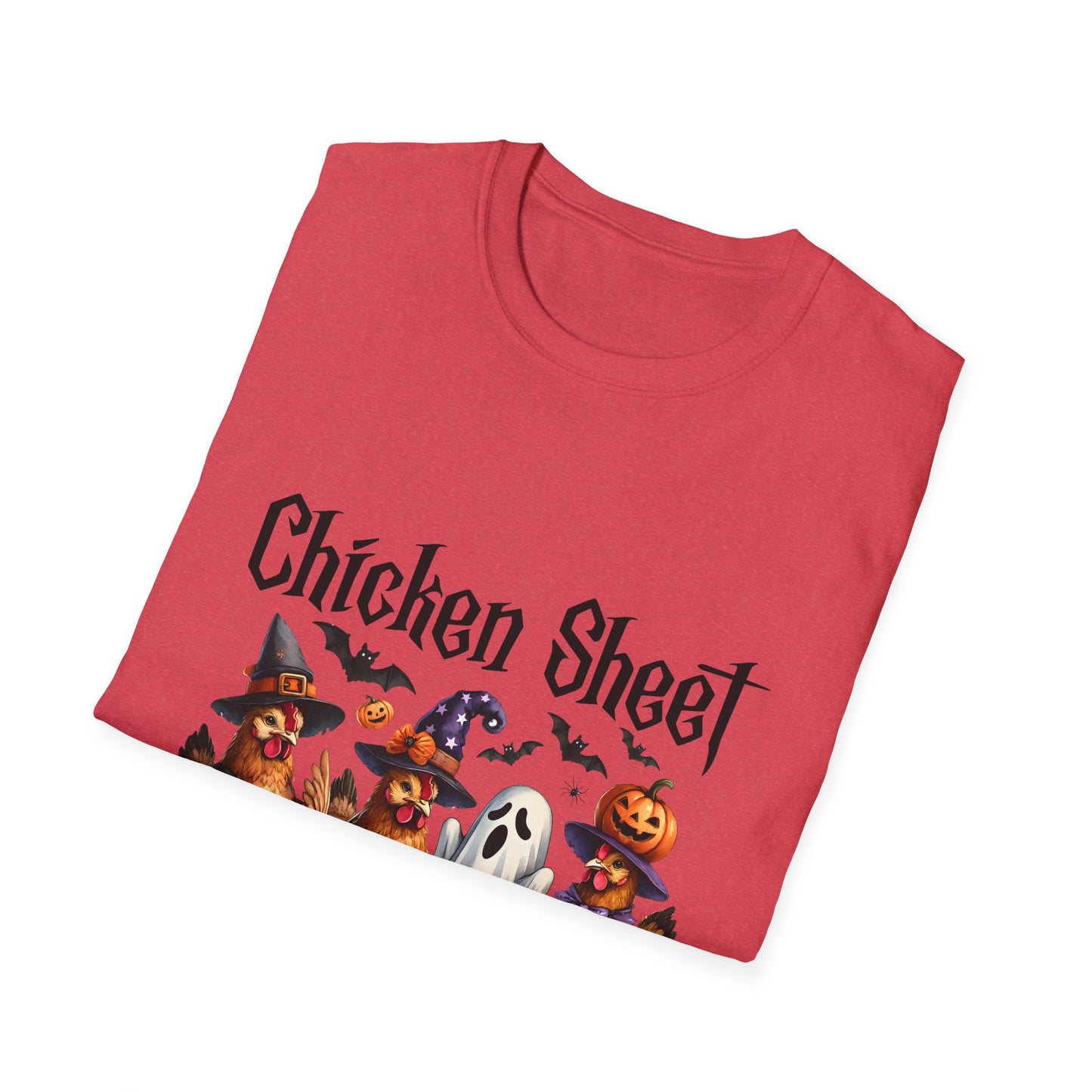 Funny Chicken Sheet Halloween Unisex Softstyle T-Shirt