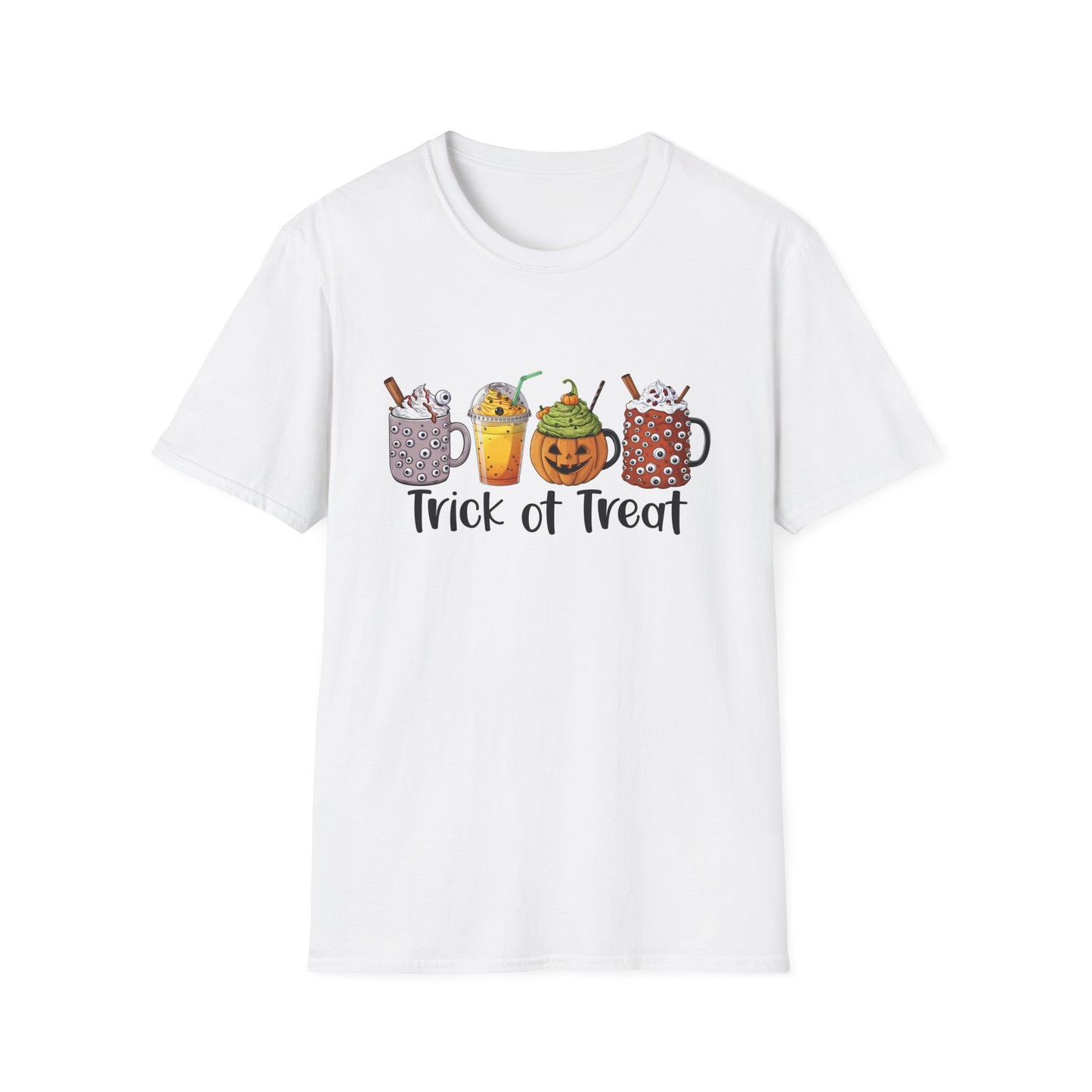 Halloween Trick or Treat Cute Mugs Unisex Softstyle T-Shirt