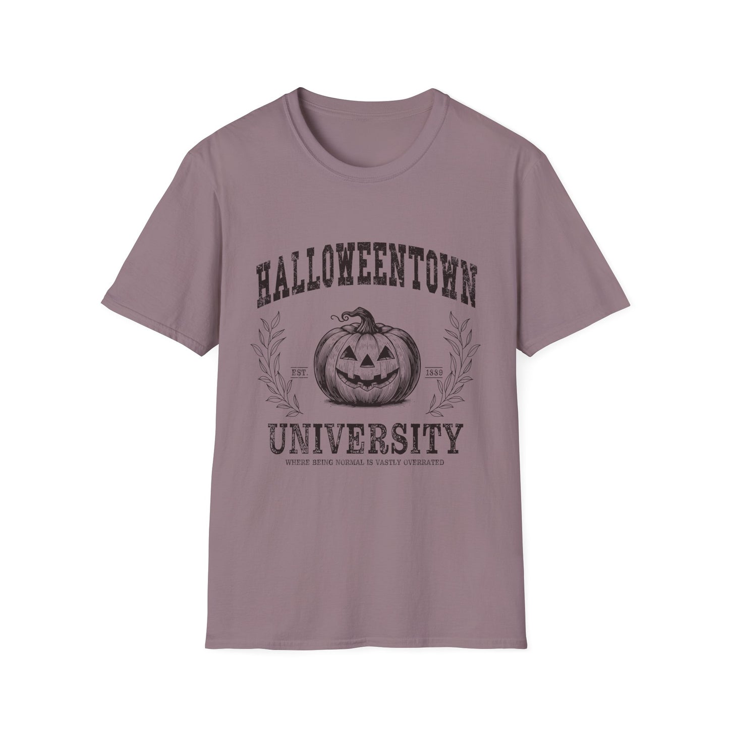 Halloween University Pumpkin Graphic T-Shirt for Fall Celebrations