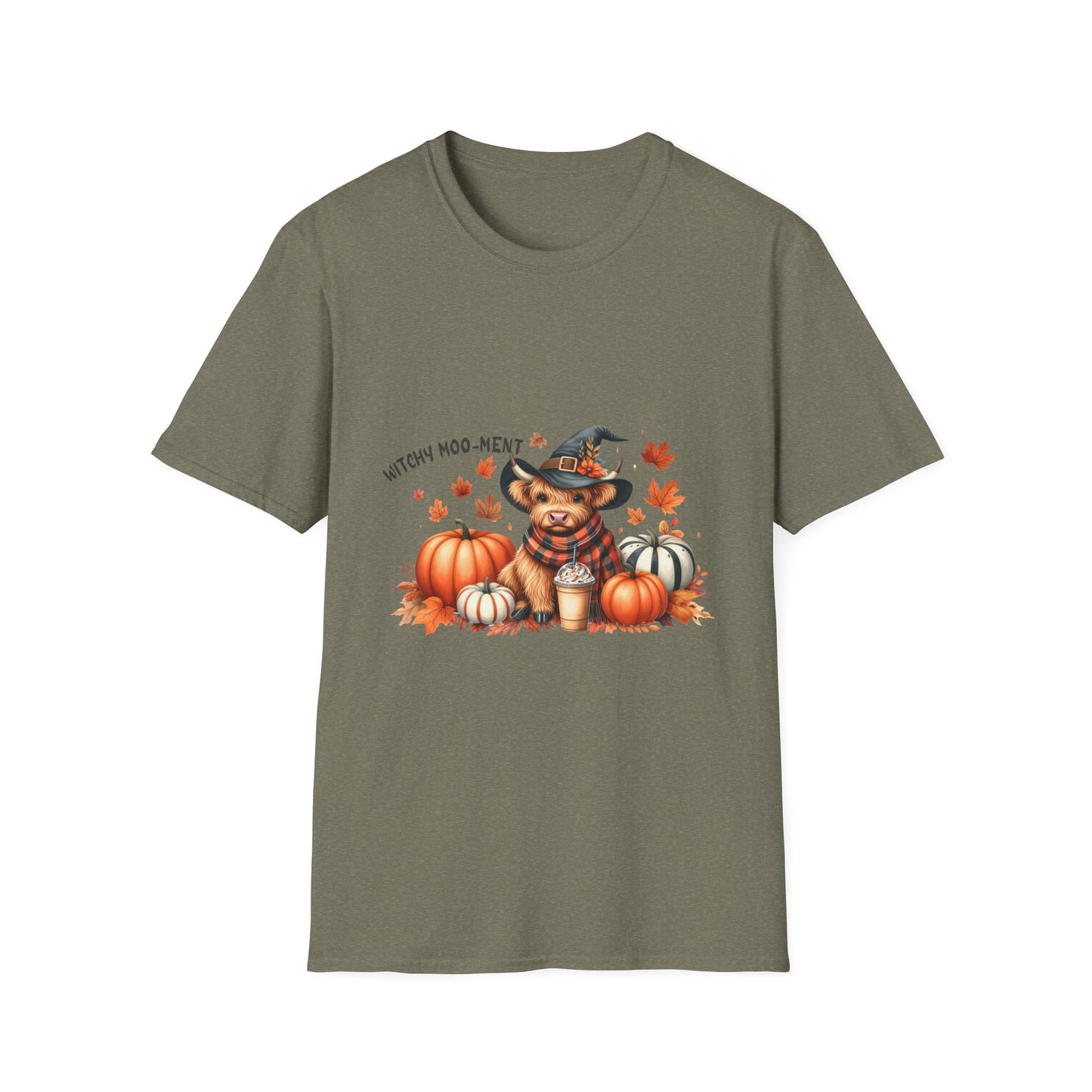 Halloween Cow Witch Moo-Ment Pumpkin Unisex Softstyle T-Shirt