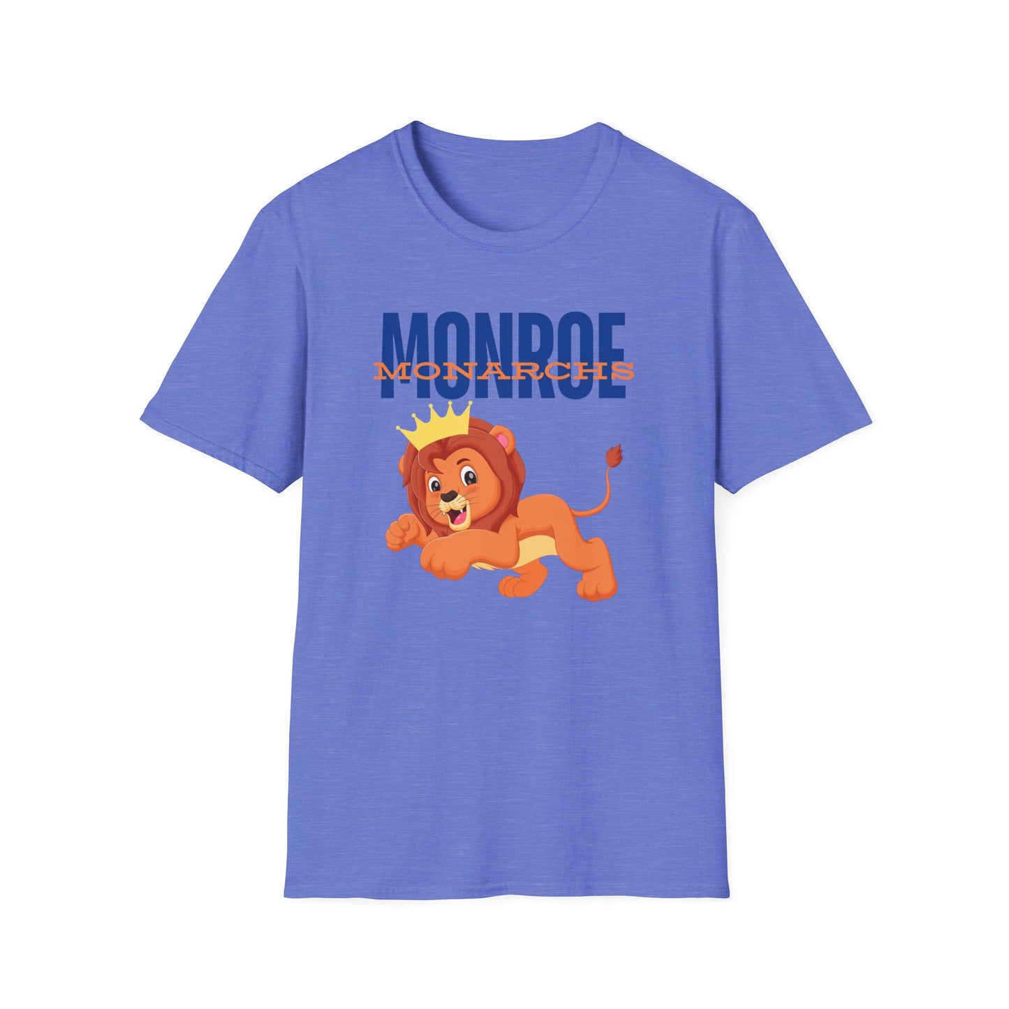 Monroe Monarchs Blue/Orange Jumping Lion Crown Design