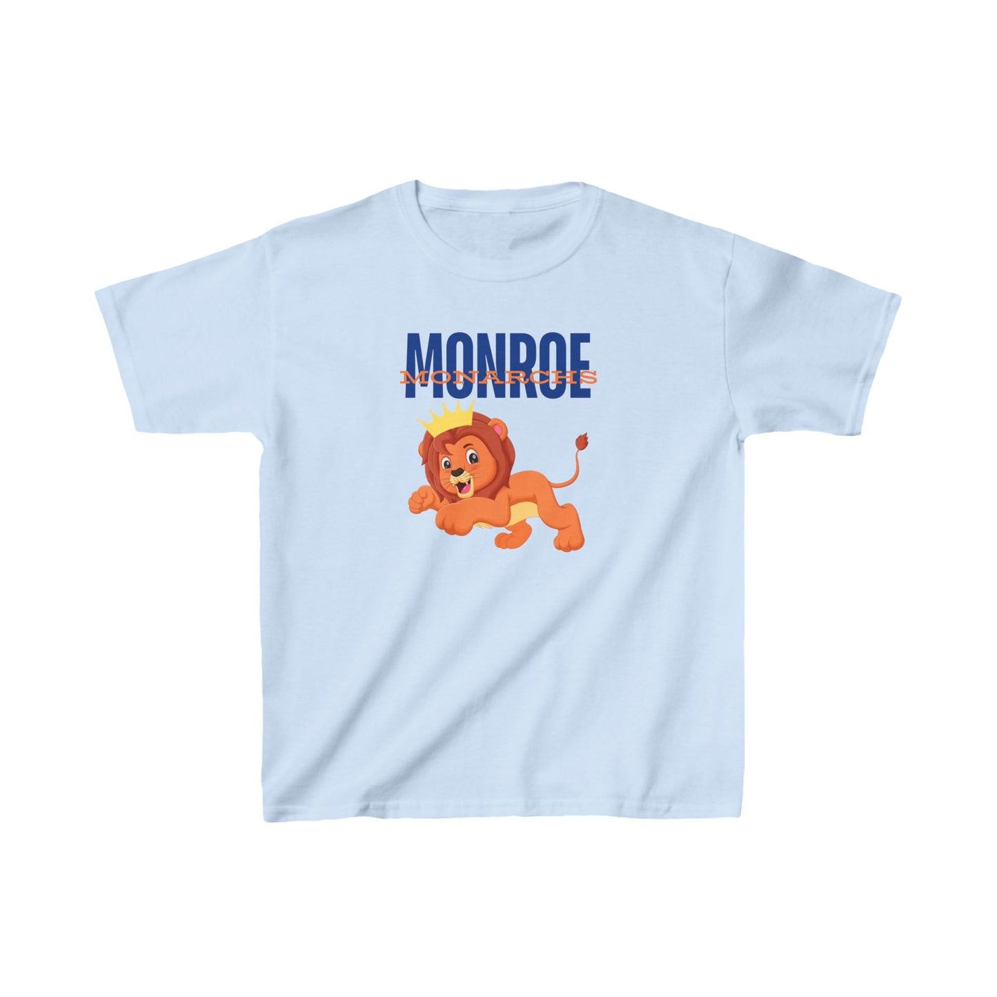 Kids Jumping Lion King Cub Monroe Monarchs  Tee - Fun Cotton Shirt for Young Royals